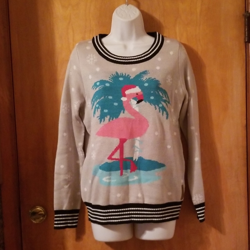 Tipsy Elves Flamingo Christmas sweater